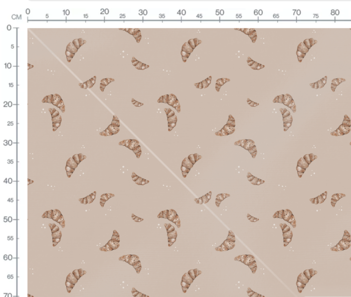 Tissu Imprimé Croissant Délice Taupe, 7 tissus au choix – Image 3