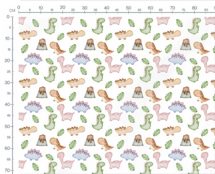 Tissu Imprimé Dinosaure Adorable Aquarelle, 7 tissus au choix – Image 3