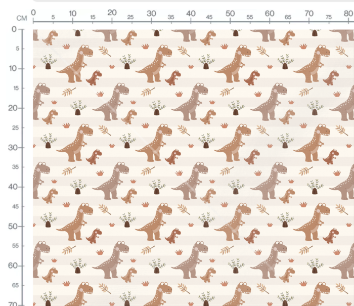 Tissu Imprimé Dinosaure avec Maman Beige, 7 tissus au choix – Image 3