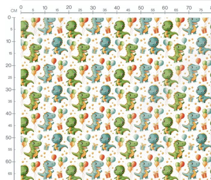 Tissu Imprimé Dinosaure Cadeaux Blanc, 7 tissus au choix – Image 3