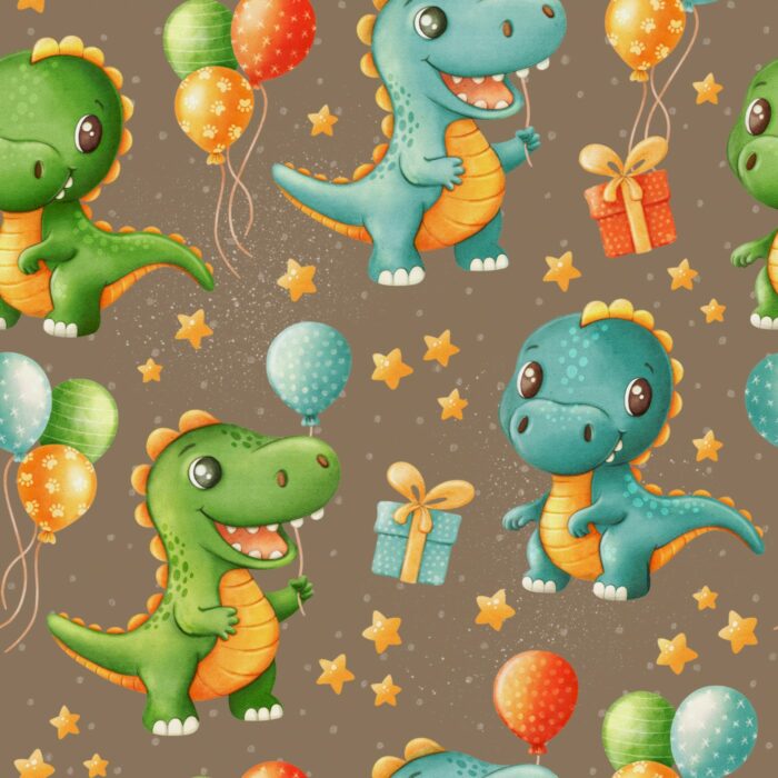 Tissu Imprimé Dinosaure Cadeaux Chocolat, 7 tissus au choix