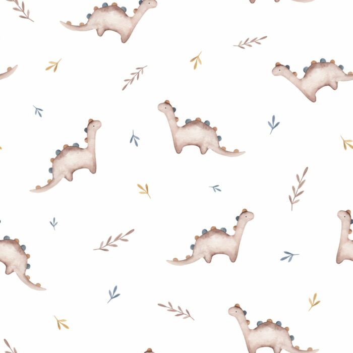 Tissu Imprimé Dinosaure Mignon Brindilles, 7 tissus au choix