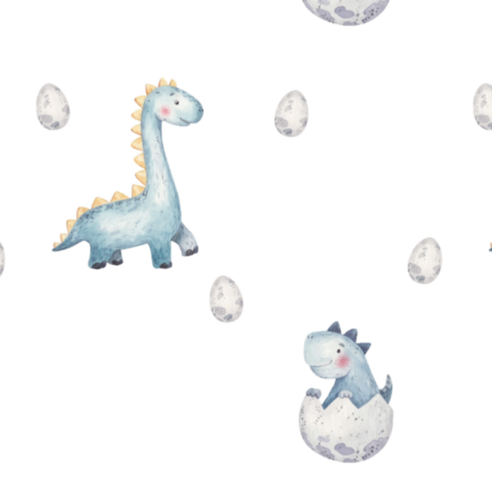 Tissu Imprimé Exclusif Dinosaure Amis Bleu, 7 tissus au choix