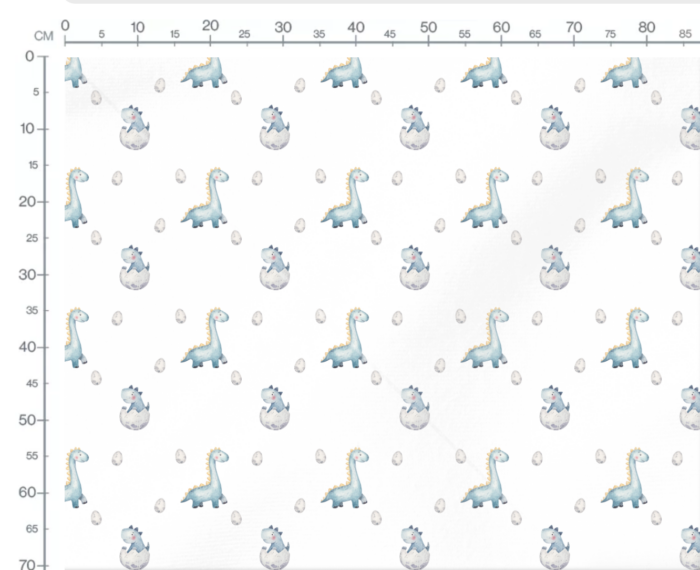 Tissu Imprimé Exclusif Dinosaure Amis Bleu, 7 tissus au choix – Image 3
