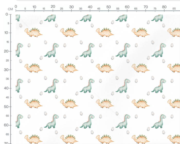 Tissu Imprimé Exclusif Dinosaure Amis Vert, 7 tissus au choix – Image 3