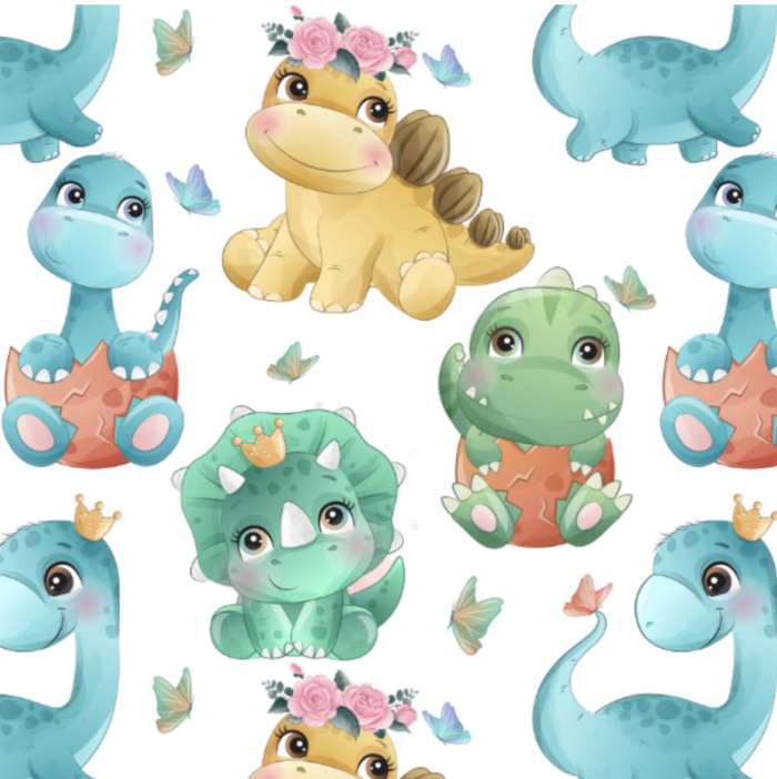 Tissu Exclusif Dinosaure Mignon et Amis, 10 tissus au choix
