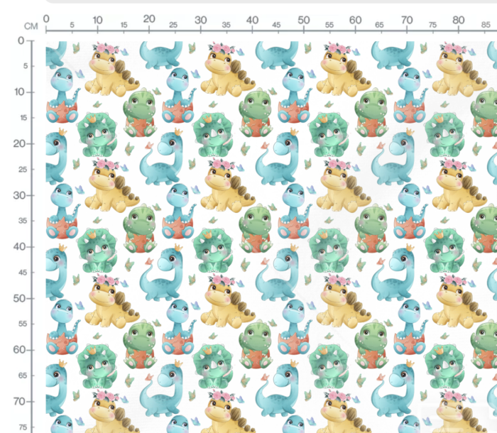 Tissu Exclusif Dinosaure Mignon et Amis, 10 tissus au choix – Image 2