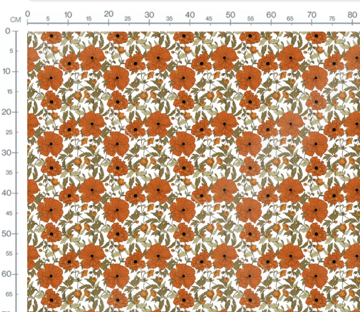 Tissu Imprimé Fleuri Anna Blanc, 7 tissus au choix – Image 3