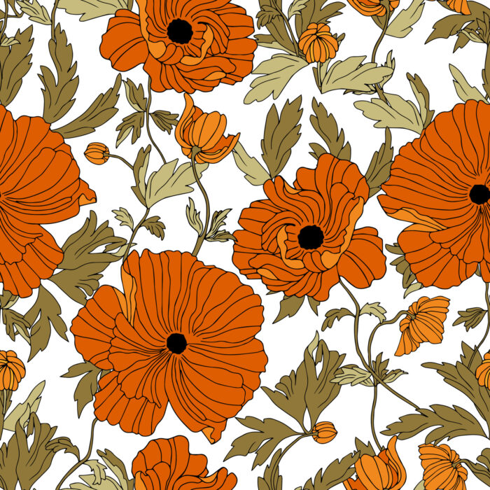 Tissu Imprimé Fleuri Anna Blanc, 7 tissus au choix