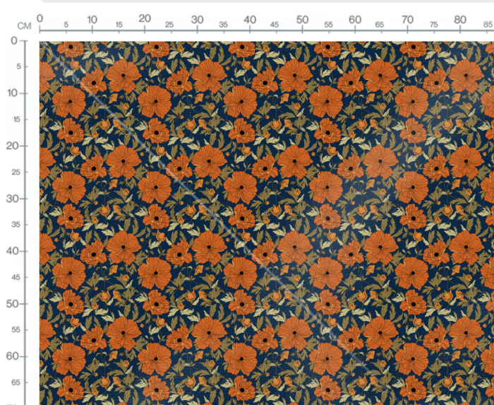 Tissu Imprimé Fleuri Anna Bleu, 7 tissus au choix – Image 3