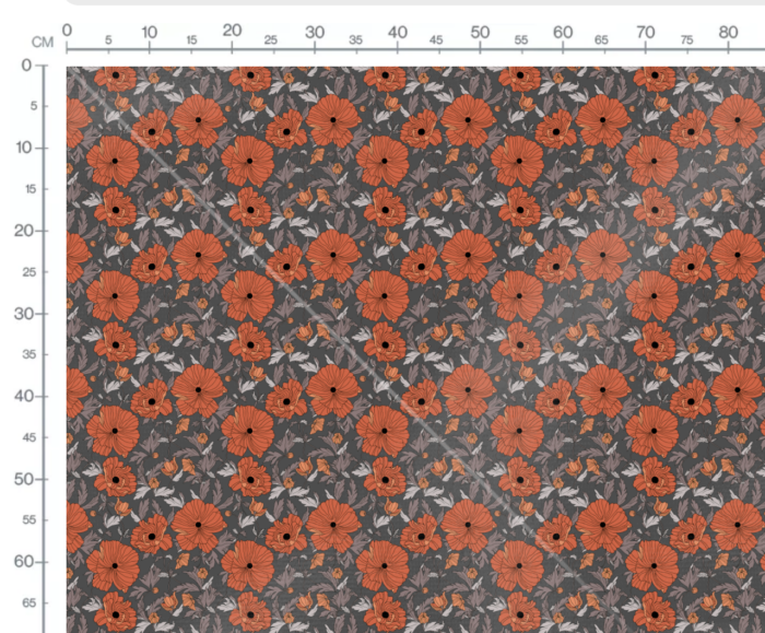 Tissu Imprimé Fleuri Anna Gris, 7 tissus au choix – Image 3