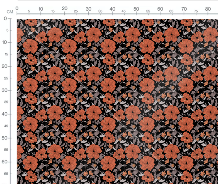 Tissu Imprimé Fleuri Anna Noir, 7 tissus au choix – Image 3