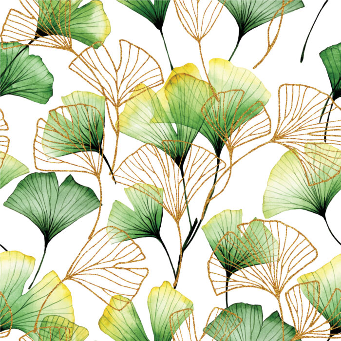 Tissu Imprimé Fleuri Ginkgo, 10 tissus au choix