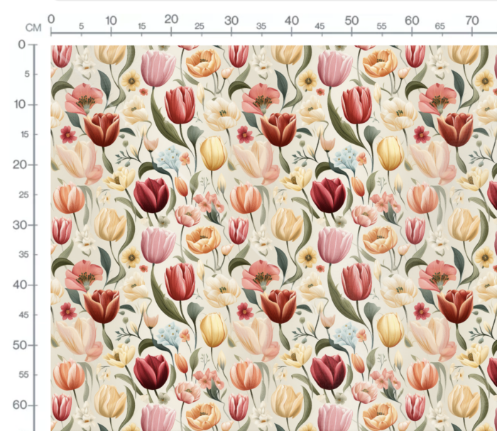 Tissu Imprimé Fleuri Tulipes Vintage, 7 tissus au choix – Image 3