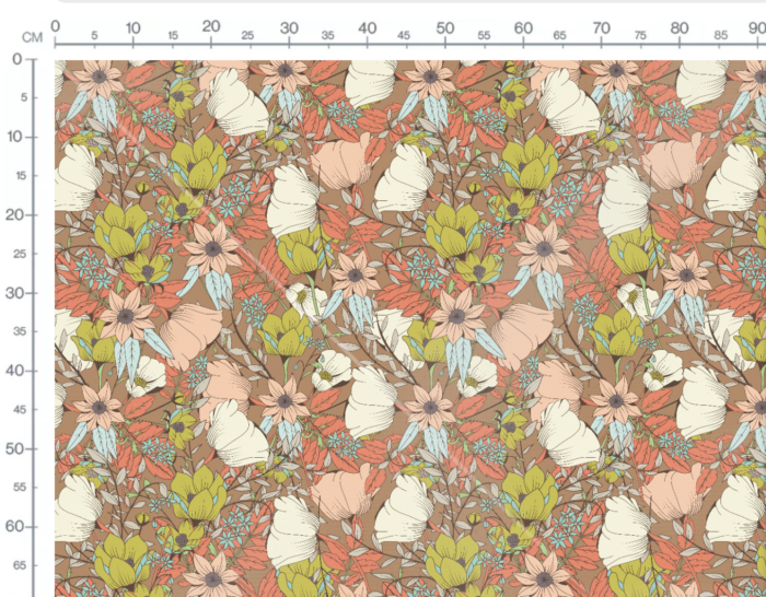 Tissu Imprimé Fleuri Victoria Beige, 7 tissus au choix – Image 3