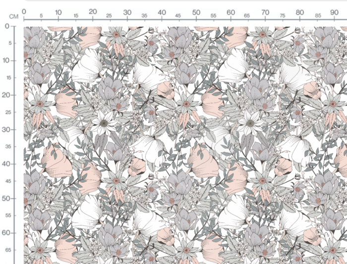 Tissu Imprimé Fleuri Victoria Blanc, 7 tissus au choix – Image 2