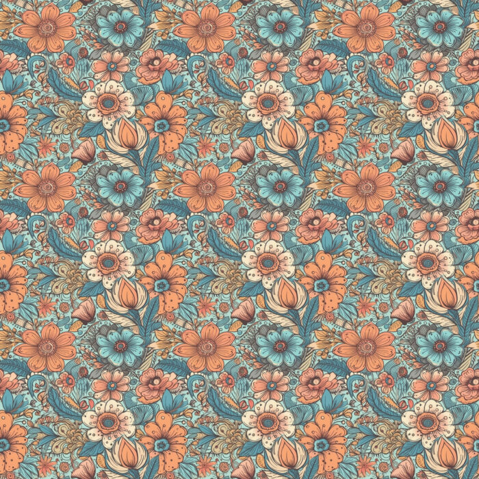 Tissu Imprimé Fleuri Vintage Isabelle, 7 tissus au choix