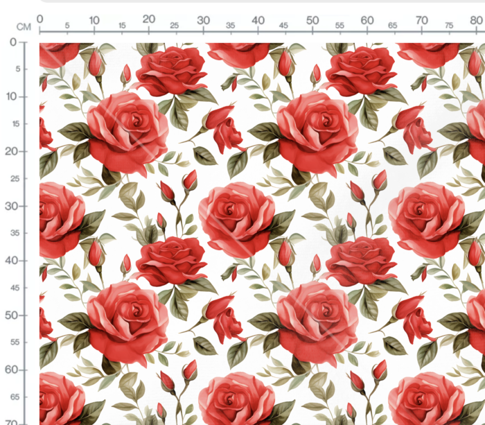 Tissu Imprimé Fleuri Vintage Rose Rouge, 7 tissus au choix – Image 3