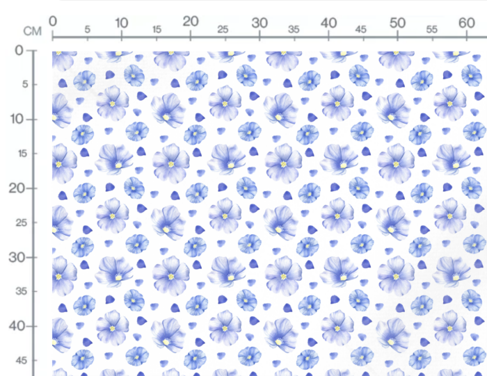 Tissu Imprimé Fleuri Violette Bleu, 7 tissus au choix – Image 3