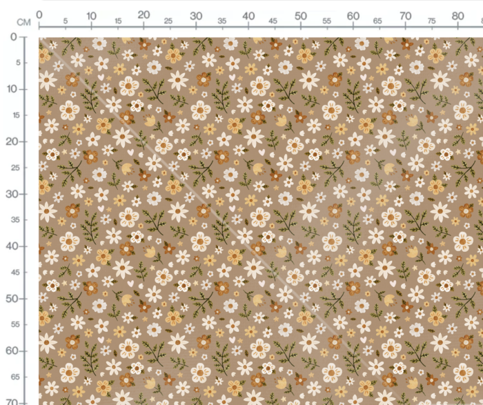 Tissu Imprimé Fleurs de Campagne Beige, 7 tissus au choix – Image 3