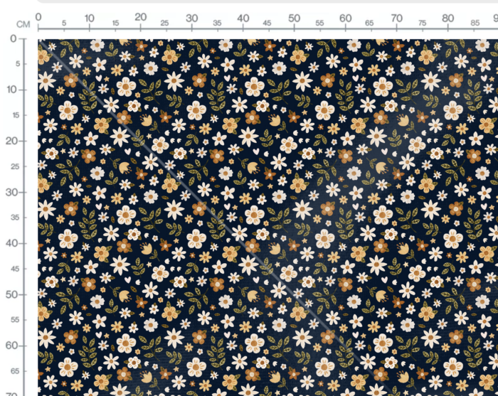 Tissu Imprimé Fleurs de Campagne Nuit, 7 tissus au choix – Image 3