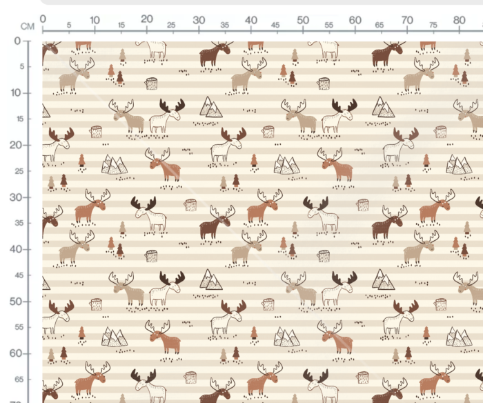 Tissu Imprimé Foret Animaux Elan, 7 tissus au choix – Image 3