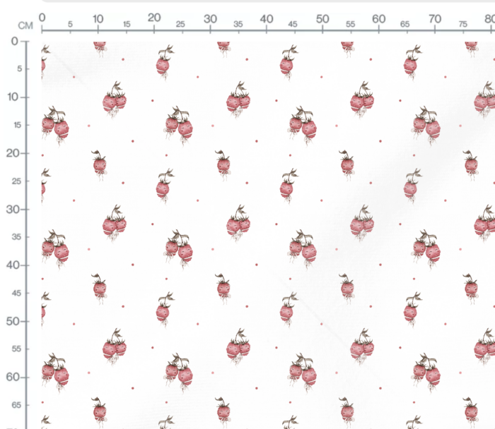 Tissu Imprimé Fruits Framboises Calin Blanc, 7 tissus au choix – Image 3