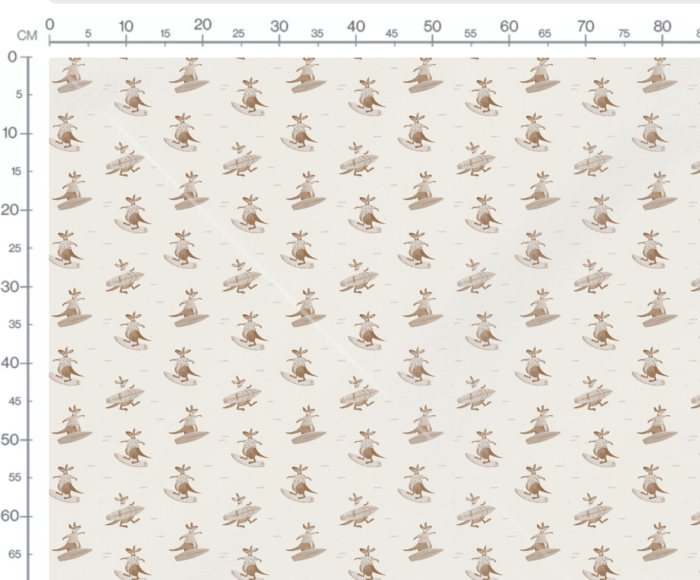 Tissu Imprimé Kangourou Surf Beige, 7 tissus au choix – Image 3