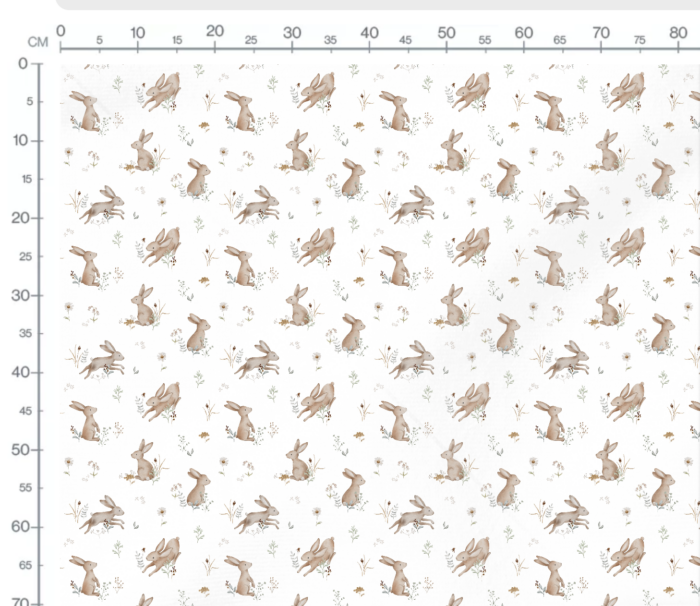 Tissu Imprimé Lapin Champs de Fleurs, 10 tissus au choix – Image 2
