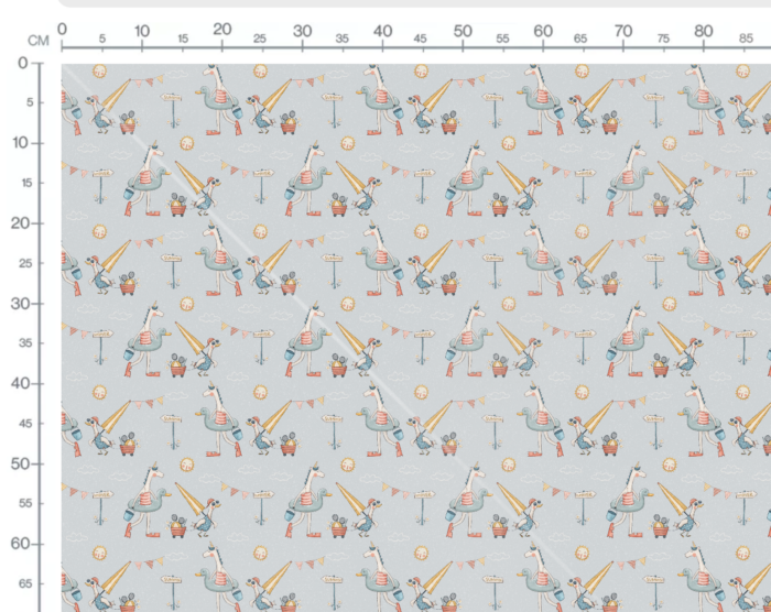 Tissu Imprimé Licorne Plage Summer, 7 tissus au choix – Image 3