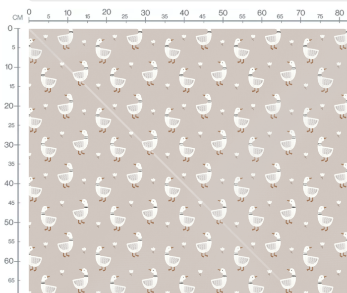 Tissu Imprimé Oie Tulipes Beige, 7 tissus au choix – Image 3