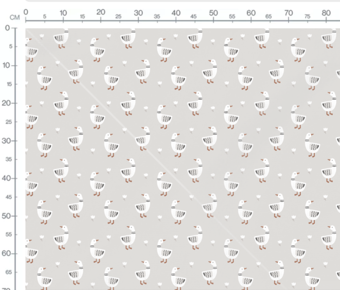 Tissu Imprimé Oie Tulipes Gris, 7 tissus au choix – Image 3
