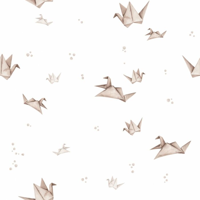 Tissu Imprimé Oiseaux en Papier Blanc, 7 tissus au choix