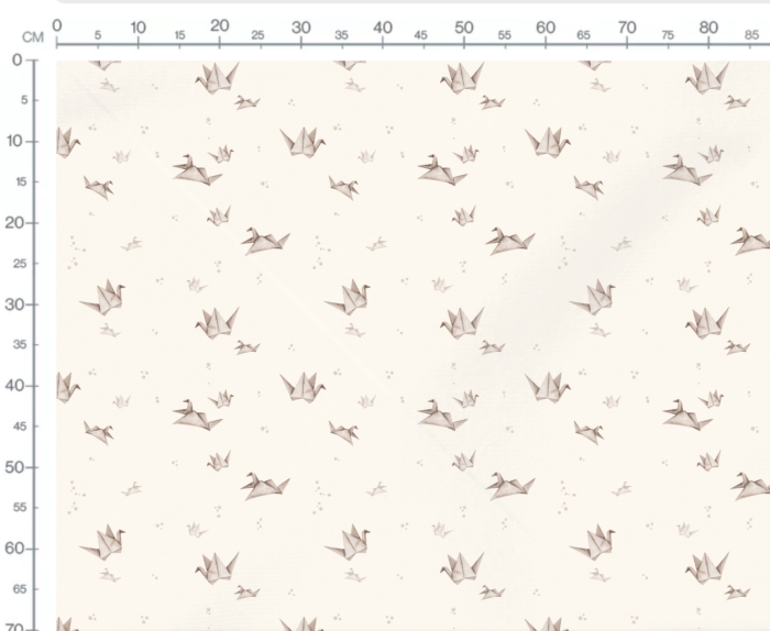Tissu Imprimé Oiseaux en Papier Crème, 7 tissus au choix – Image 3
