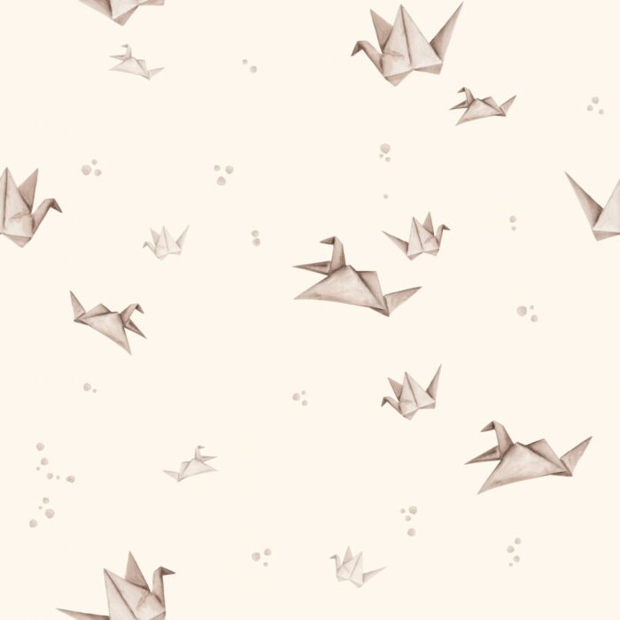 Tissu Imprimé Oiseaux en Papier Crème, 7 tissus au choix