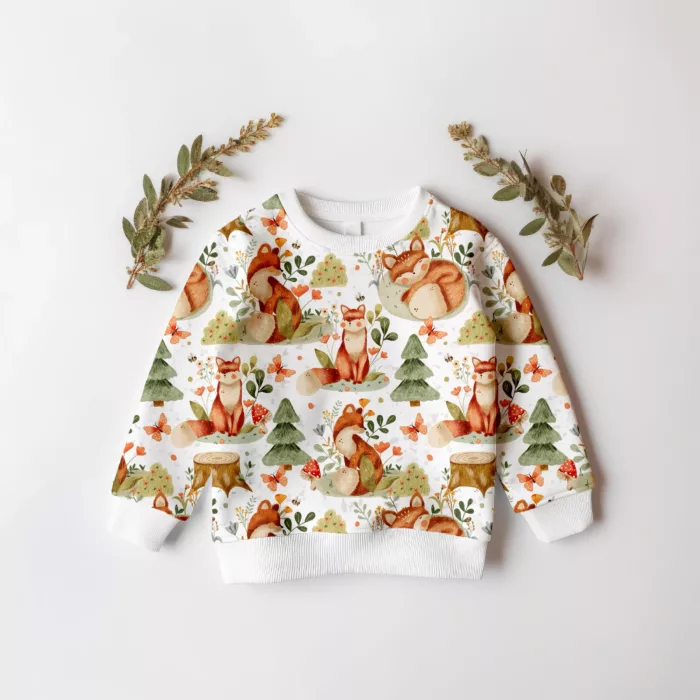 Tissu Imprimé Renard Foret, 7 tissus au choix – Image 4
