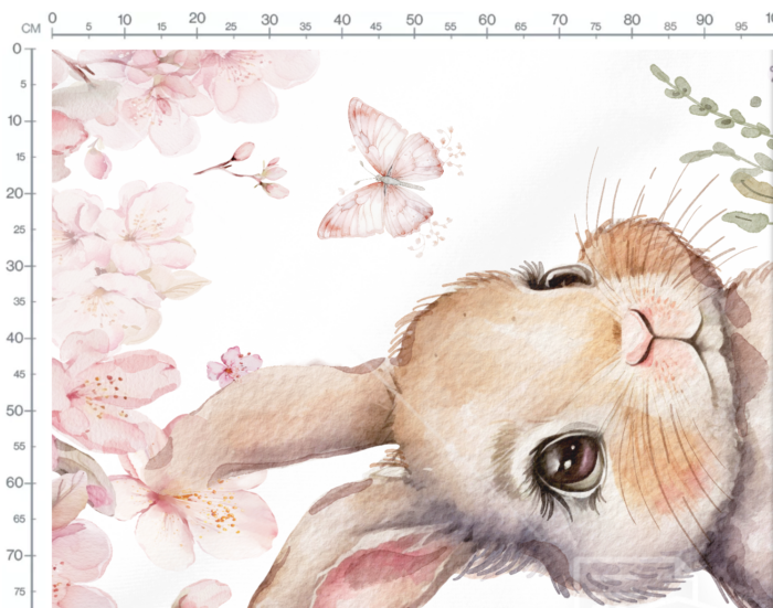 Panneau Couverture Lapin Mignon Printemps, 100 x 150 cm – Image 3