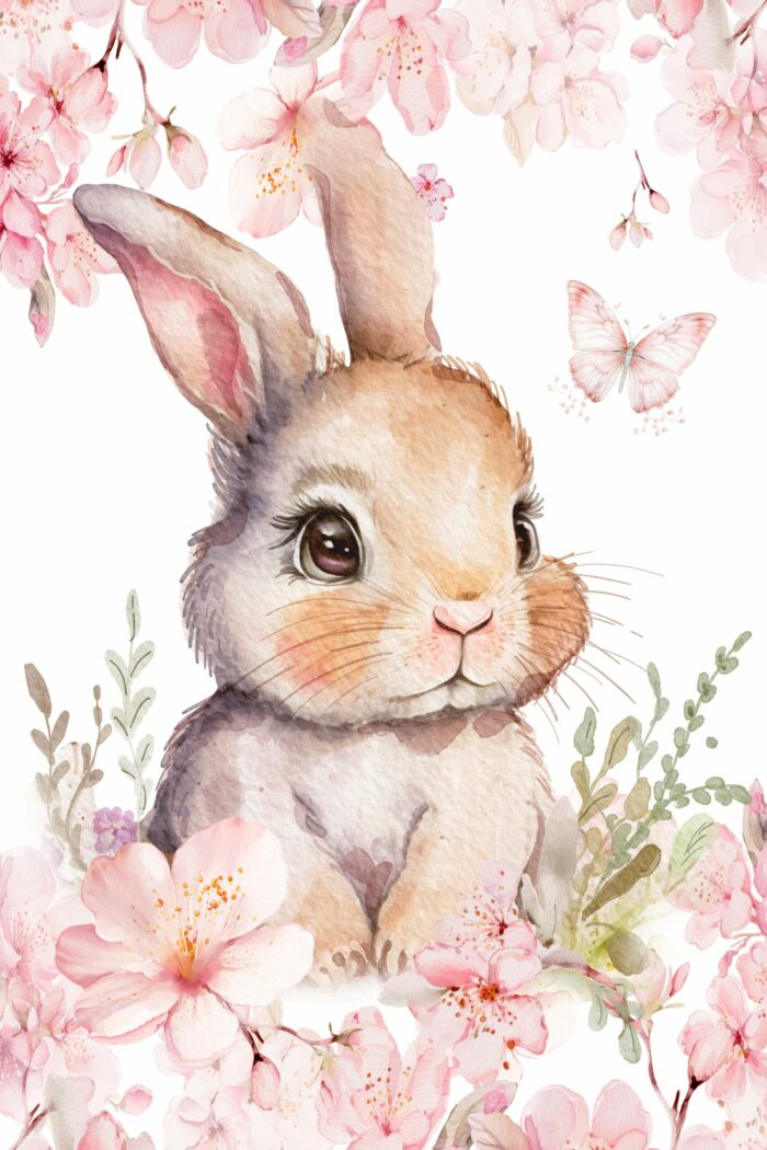 Panneau Couverture Lapin Mignon Printemps, 100 x 150 cm