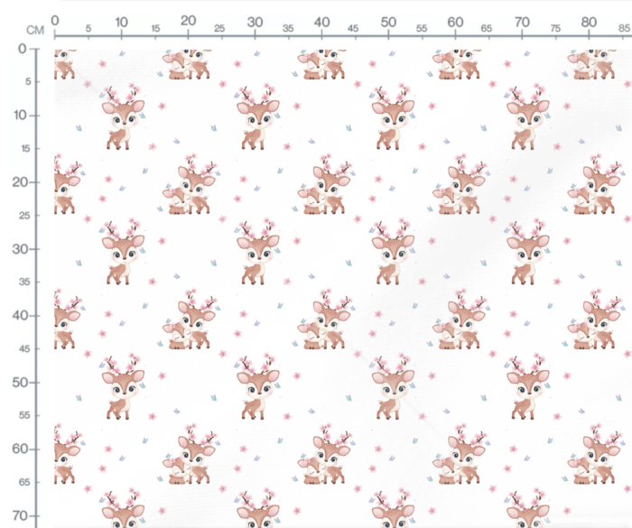 Tissu Imprimé Exclusif Animaux Mignons Biche Bébé, 11 tissus au choix – Image 3
