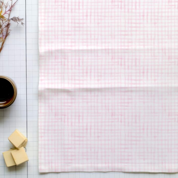 Tissu Imprimé Aquarelle Vichy Rose, 7 tissus au choix – Image 4