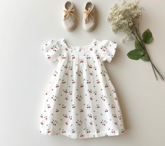 Tissu Imprimé Cerise Blanc, 7 tissus au choix – Image 4