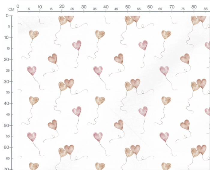 Tissu Imprimé Coeurs Ballons, 11 tissus au choix – Image 3