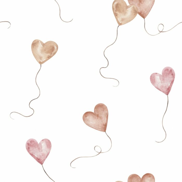 Tissu Imprimé Coeurs Ballons, 11 tissus au choix
