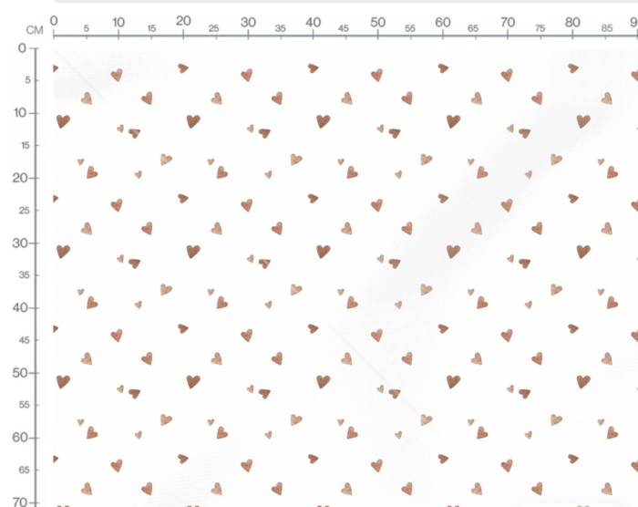 Tissu Imprimé Coeurs Marrons, 11 tissus au choix – Image 3