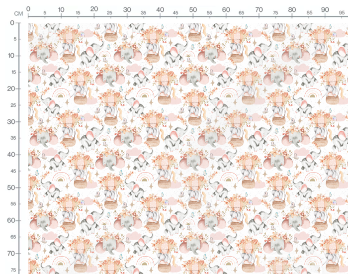 Tissu Imprimé Éléphant Ballons Fleurs, 7 tissus au choix – Image 3