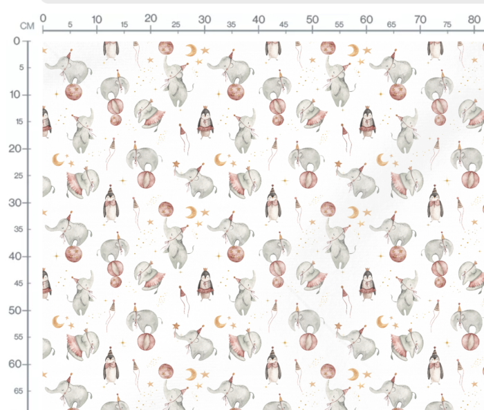 Tissu Imprimé Éléphant Danse, 7 tissus au choix – Image 2