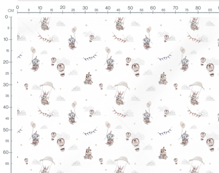 Tissu Imprimé Éléphant Lapin Ballons, 7 tissus au choix – Image 3