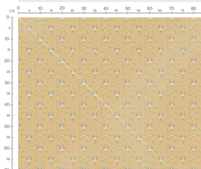 Tissu Imprimé Enfant Chouette Fleurs Jaune, 10 tissus au choix – Image 2