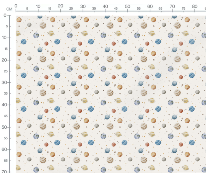Tissu Imprimé Espace Planètes Étoiles, 10 tissus au choix – Image 2