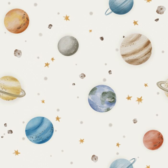 Tissu Imprimé Espace Planètes Étoiles, 10 tissus au choix